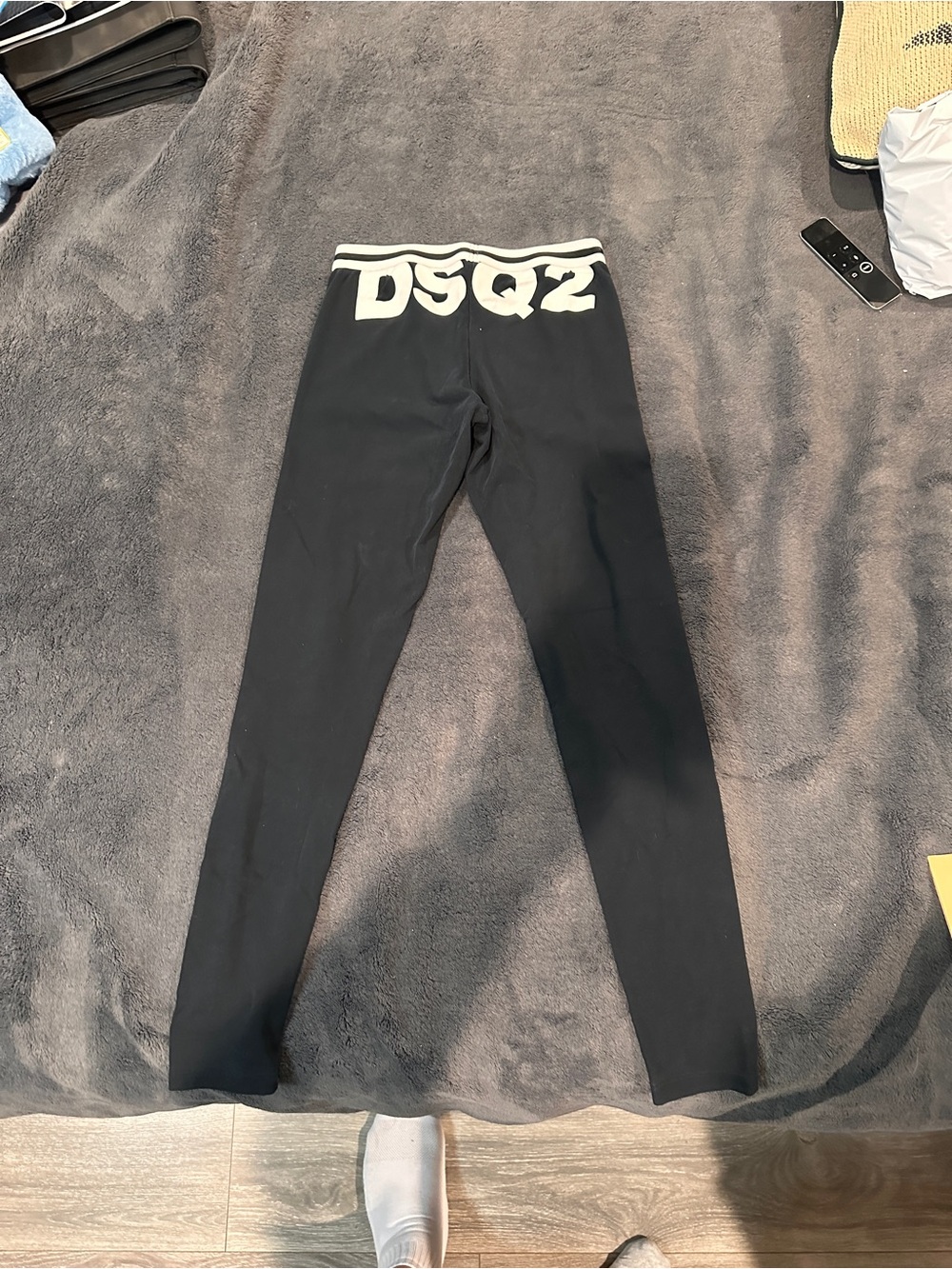 Dsquared2 Unisex Black Stretch Leggings Size XS/S Pre-Owned Black & White